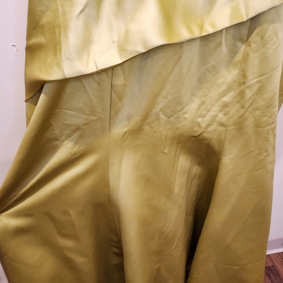 Alfred Angelo green Floor Length Strapples Satin gown fit XL + - Picture 5 of 15